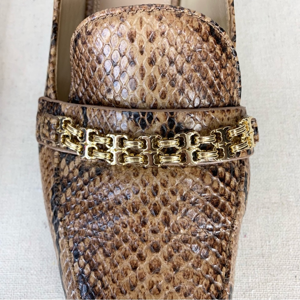 Tory Burch~Women’s “Roccia” Python Gemini‎ Link Leather Loafers/Flats~Sz 10.5 - Picture 10 of 13